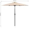 Duży parasol ogrodowy skośny łamany z korbą 6 żeber beżowy 270 cm MultiGarden
